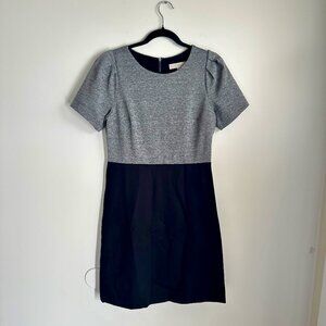 LOFT Gray Black Short Sleeve Knee Length Dress Size 4